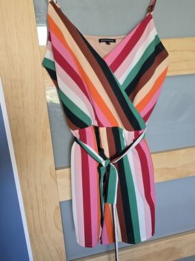Staccato Multicolor Striped V-Neck Romper